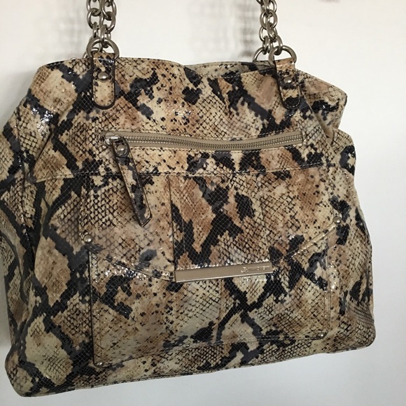B Makowsky Natural Python Bag - Picture 2 of 9